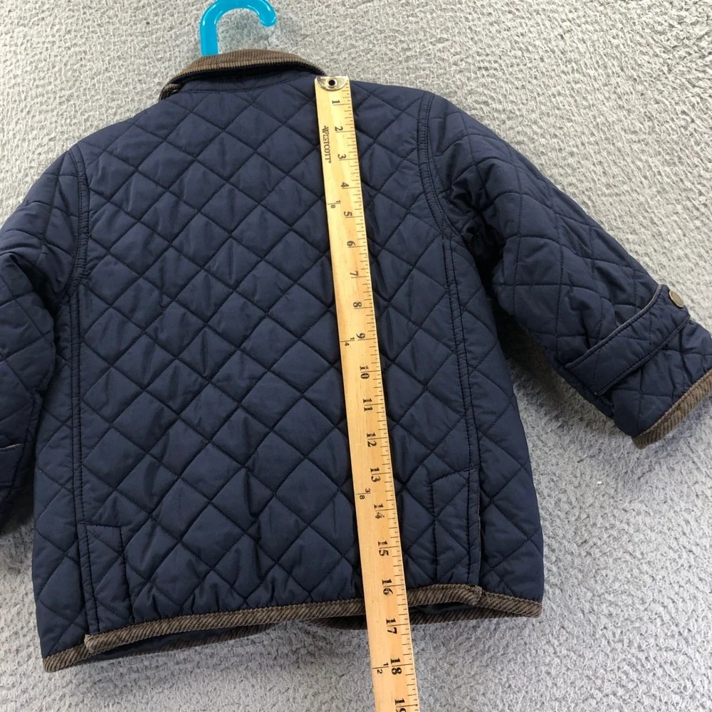 Polo Ralph Lauren Toddler Jacket 2T Boys Navy Blue Diamond Quilted Corduroy Trim